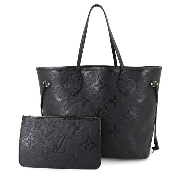 LOUIS VUITTON Monogram Empreinte Neverfull MM Tote Bag Noir M45685 90284936 - Picture 1 of 11